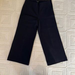 Jcrew size 8 black cropped wide leg pant
